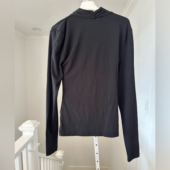 & Other Stories | Long Sleeve High Neck Faux Wrap |Color: Black - Picture 6 of 7